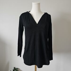 Banana Republic XS long sleeve hooded Black Women's Top